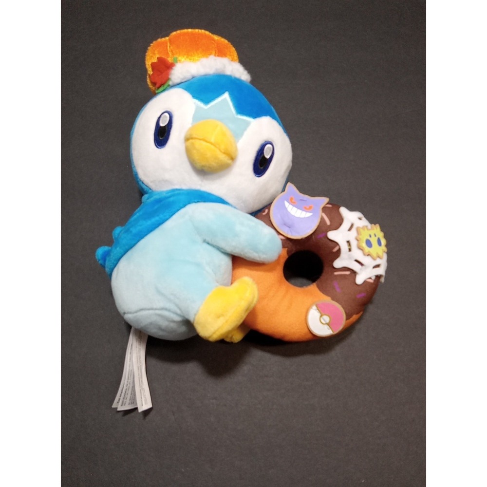 Pokemon Center Halloween Piplup Pumpkin Celebration Plush Very Good Condition